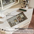 thumbnail image 6 of 46" Corner Vanity Desk with LED Lighted Mirror & Shelves & Charging Station,Makeup Vanity Set with Mirror, Black Makeup Table with Drawers, Grey, 6 of 8