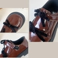 thumbnail image 6 of YunPes Girls Burgundy Shoes Patent Leather Hook and Loop Dress Shoes with Bowknot Kids Chunky Platform Loafers School Uniform Shoes, 6 of 8