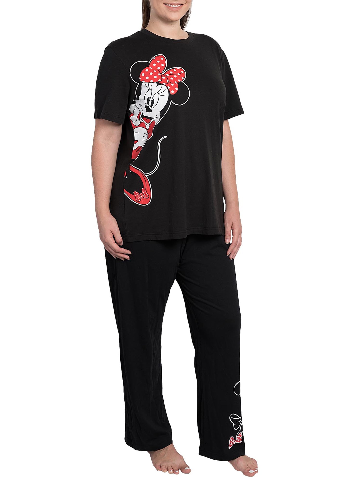Buy Womens Plus Size Disney Minnie Mouse Leaning Pajama Lounge Wear