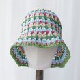 thumbnail image 3 of Biezeib Women Crochet Bucket Hat Contrast Colors Summer Sun Protection Hat Wide Brim Fisherman Cap for Outdoor Travel Beach, 3 of 6