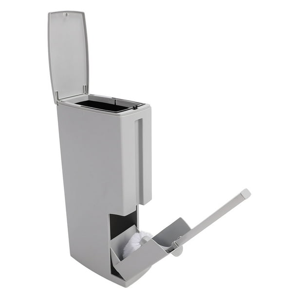 Bote de Basura de Baño Delgado con tapa Emergente, Bote de Basura 3 en 1 de 1.3 Galones Con Cepillo y Soporte para Vehículos Recreativos, Bote de Basura Moderno para Evitar