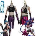thumbnail image 4 of Disfraz de Cosplay del juego de anime LOL Arcane, disfraz de Cosplay de Crit Loli Jinx, disfraz de Cosplay de Loose Cannon, zapatos, peluca, disfraz de Carnaval sexy para mujer, 4 of 5