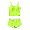 thumbnail image 5 of Fewfanhot Swimming Suits for Women Tummy Control Two Piece Color Block Bathing Suit with Skirt Athletic Swimwear, 5 of 7
