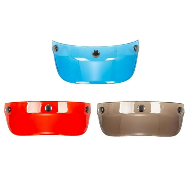 3x Vintage Visera de casco abierta Escudo de visera Retro Visera de repuesto Resistente al para cascos 3/4, resistencia ar DYNWAVEMX Visera portátil de la motocicleta