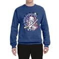 thumbnail image 2 of Wild Bobby, The Betty Experience Guitars Betty Boop Unisex Crewneck Sweatshirt, Vintage Heather Blue, Small, 2 of 5