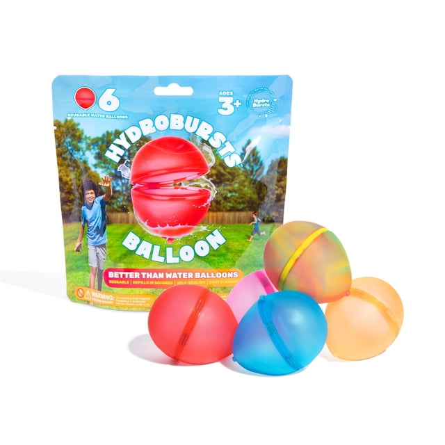 Paquete de 6 globos de agua reutilizables Hydroburst para piscina y playa