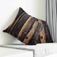 thumbnail image 4 of Throw Pillow Covers 20x20 Inch, Brown Wooden Grain Decorative Pillow Cases for Couch Sofa Bed, Vintage Chic Shabby Plank Cotton Linen Square Home Decor Pillowcases with Hidden Zipper, 4 of 7