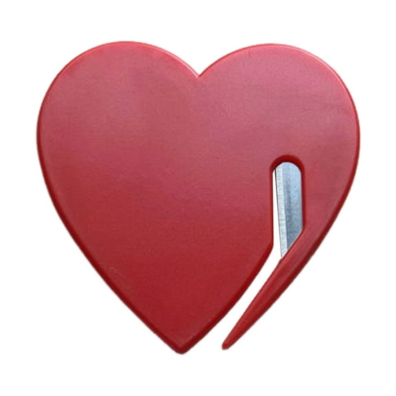 Sylvtty Christmas Paper Cutters Heart-Shaped Envelope Opener Gift Wrapping Tool Safe Plastic Paper Trimmer for Craft Letters Wrapping