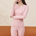 thumbnail image 5 of Gyexs Thermal Underwear for Women - Thermal Underwear for Women Cotton Blend, Base Layer Warm Leggings Two Piece Sets, Pink, Size XL, 5 of 8