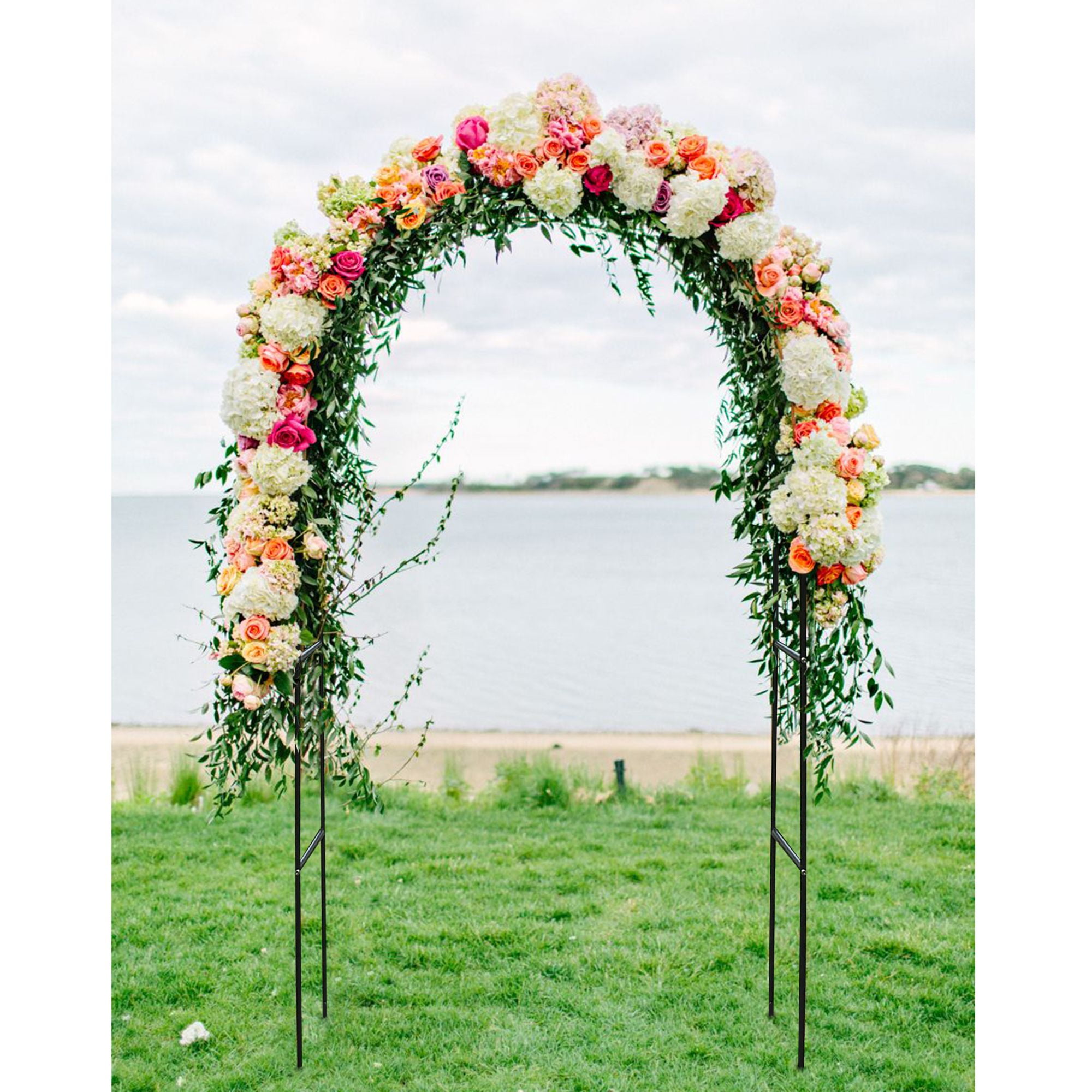 Metal Garden Arch Trellis, Wedding Arch, Adjustable Arbor Trellis for Garden Climbing Plants Support or Wedding Decor, 78"H x 45"W