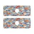 thumbnail image 2 of Japanese Floral Print Extra Long Silicone Algae Sink Mat 30x5.4in 2 Pack Waterproof Pad for Large Faucets, RV and Bathroom Sink, 2 of 10