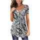 thumbnail image 2 of ICHUANYI Clearance Women's Casual Short Sleeve Open Button Round Neck Loose Fit Pleated Tunic Shirt Blouse Tops(Gray, XL) ICHUANYI WER2023081400307, 2 of 6