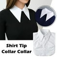 thumbnail image 1 of PFDDRW Long Pointed Flat Dickey Collar False Faux Cotton Half Shirt Blouse Button, 1 of 8