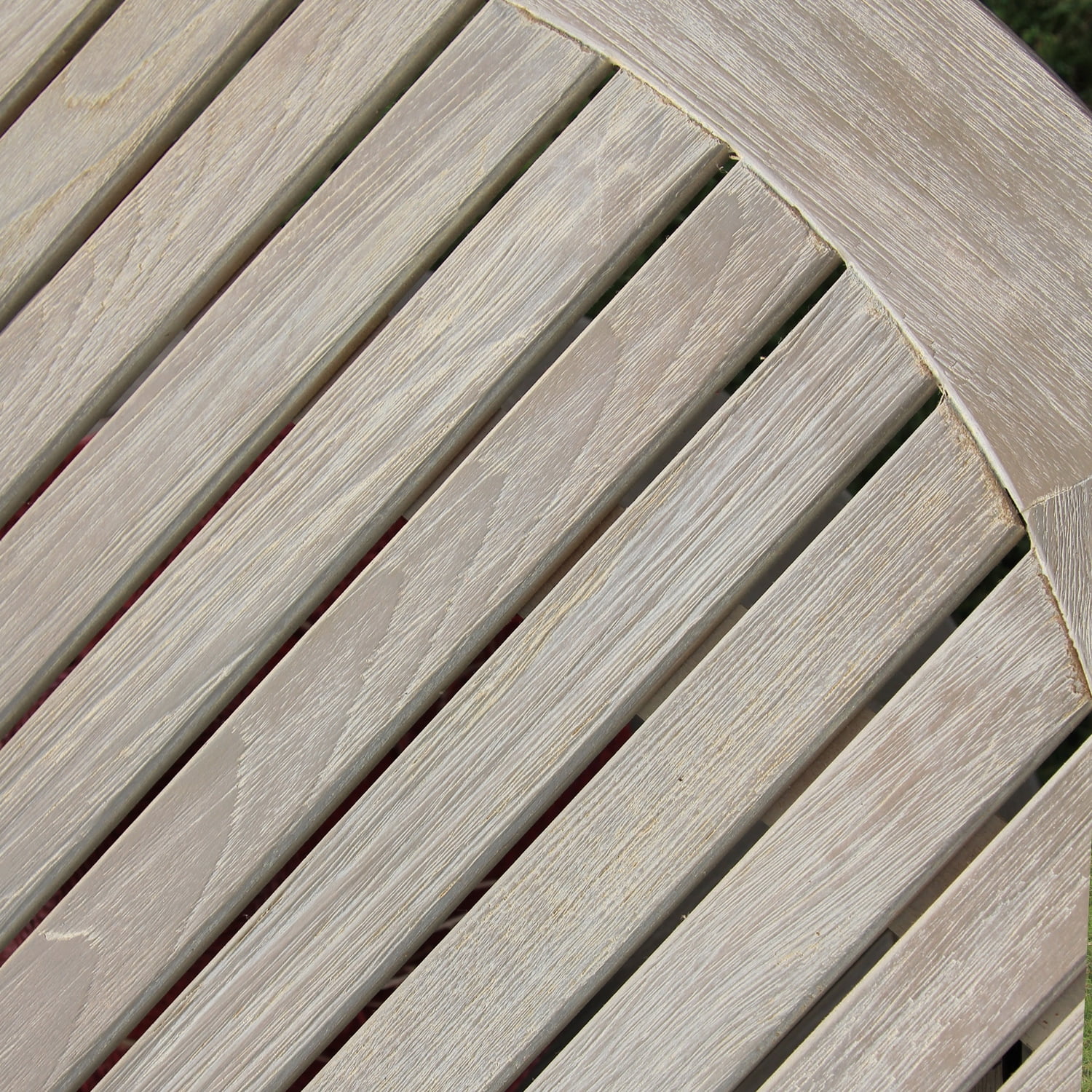 Caterina Plantation Teak Patio Round Coffee Table, Weathered Gray