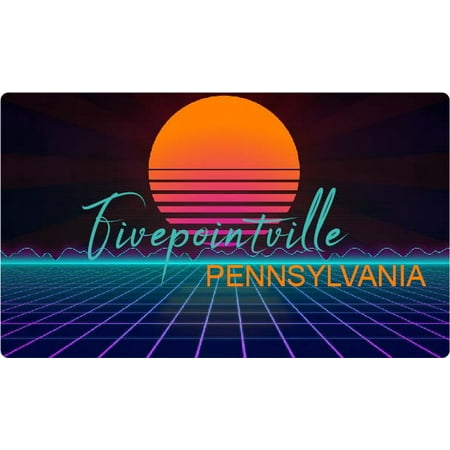 

Fivepointville Pennsylvania 4 X 2.25-Inch Fridge Magnet Retro Neon Design