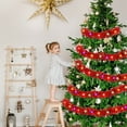 thumbnail image 3 of NOGIS 16.4 ft Christmas Prelit Tinsel Garland with Lights Battery Operated LED Hanging Garland with Light Xmas Foil Garland for Tree Wedding Party Decoration (Red), 3 of 7
