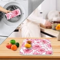 thumbnail image 6 of Pink Hibiscus Flowers and Leaves Pattern Drying Dish Mat Quick Drying Absorbent Soft Durable for Kitchen 18" x 24", 6 of 10