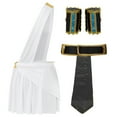 thumbnail image 6 of iEFiEL Mens Halloween Ancient Greek Gladiator Role Play Costume One Shoulder Skirt Cuffs Suit White-A M, 6 of 7