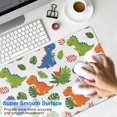 thumbnail image 4 of Long Mouse Pads for Desk,White Cartoon Dinosaurs Leaves Pattern Desk Mats on Top Of Desks, Desk Mouse Pad Extra Large with 3mm Non-Slip Base and Stitched Edge for Gaming,Office,Work,Home 31.5"x15.7", 4 of 6