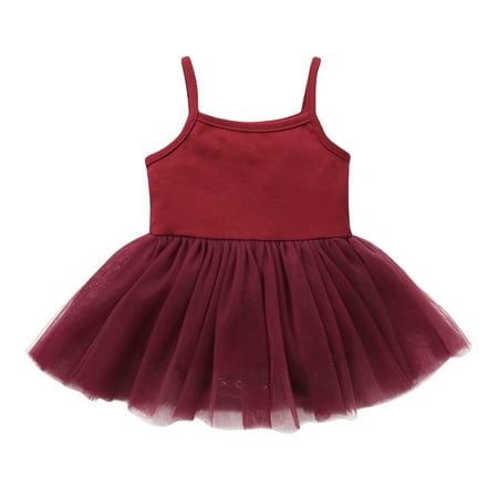 

SSPalu Baby Girls Mesh Lace Lace Tutu Sling Jumpsuit Party Dresses Outfits
