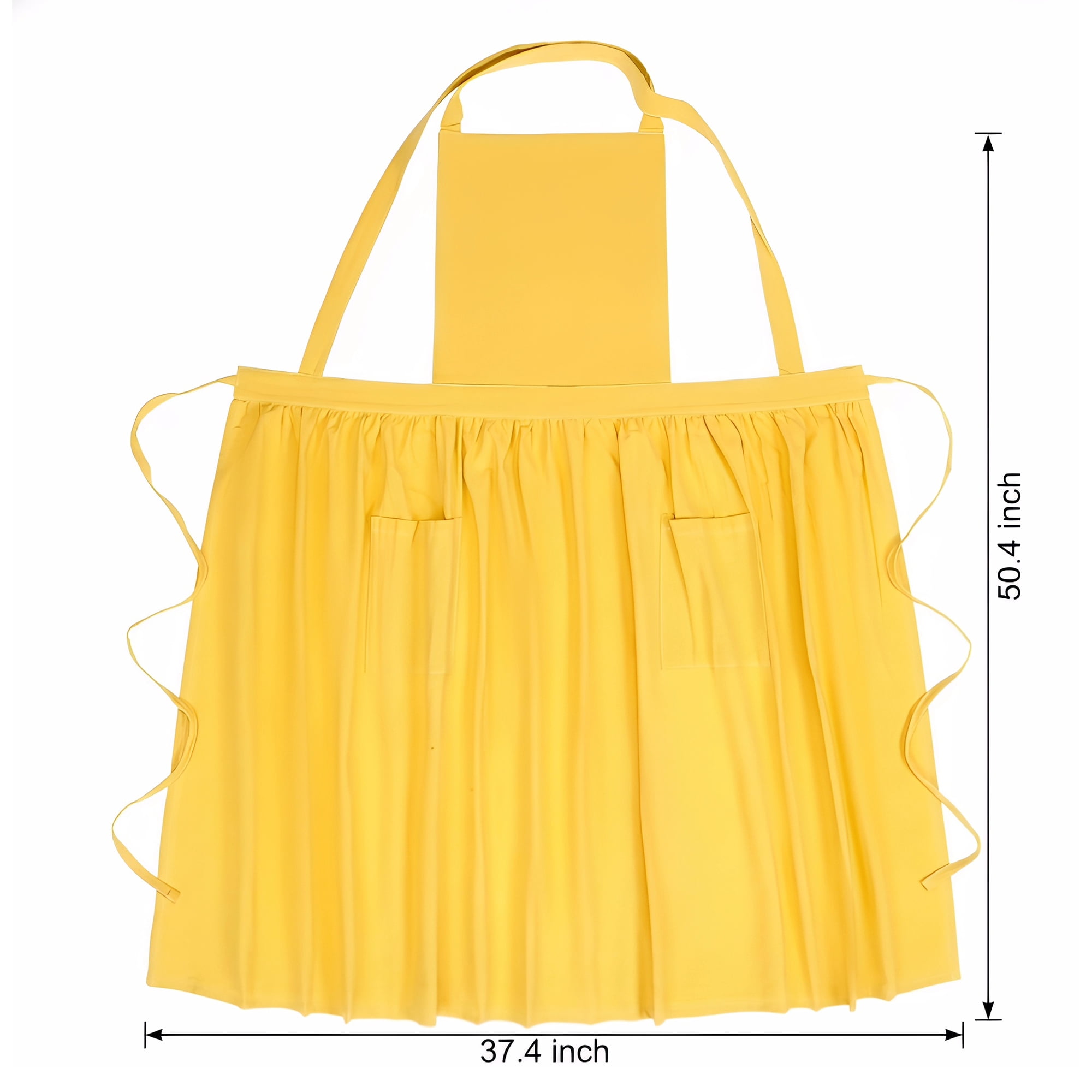 Unique Bargains Kitchen Apron Long Waist Cooking Apron 37.4x50.4in Sunflower Yellow