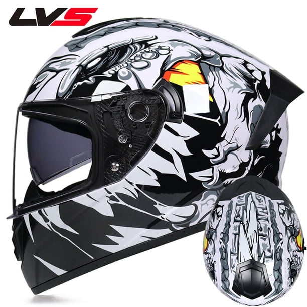 Cascos de carreras de cara completa Casco de motocicleta de doble visera cálido de invierno Casco deportivo de moto Dengxun unisex