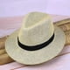 thumbnail image 2 of Men's Straw Panama Hat Handmade Cowboy Cap Summer Beach Travel Sun Hat(B), 2 of 4