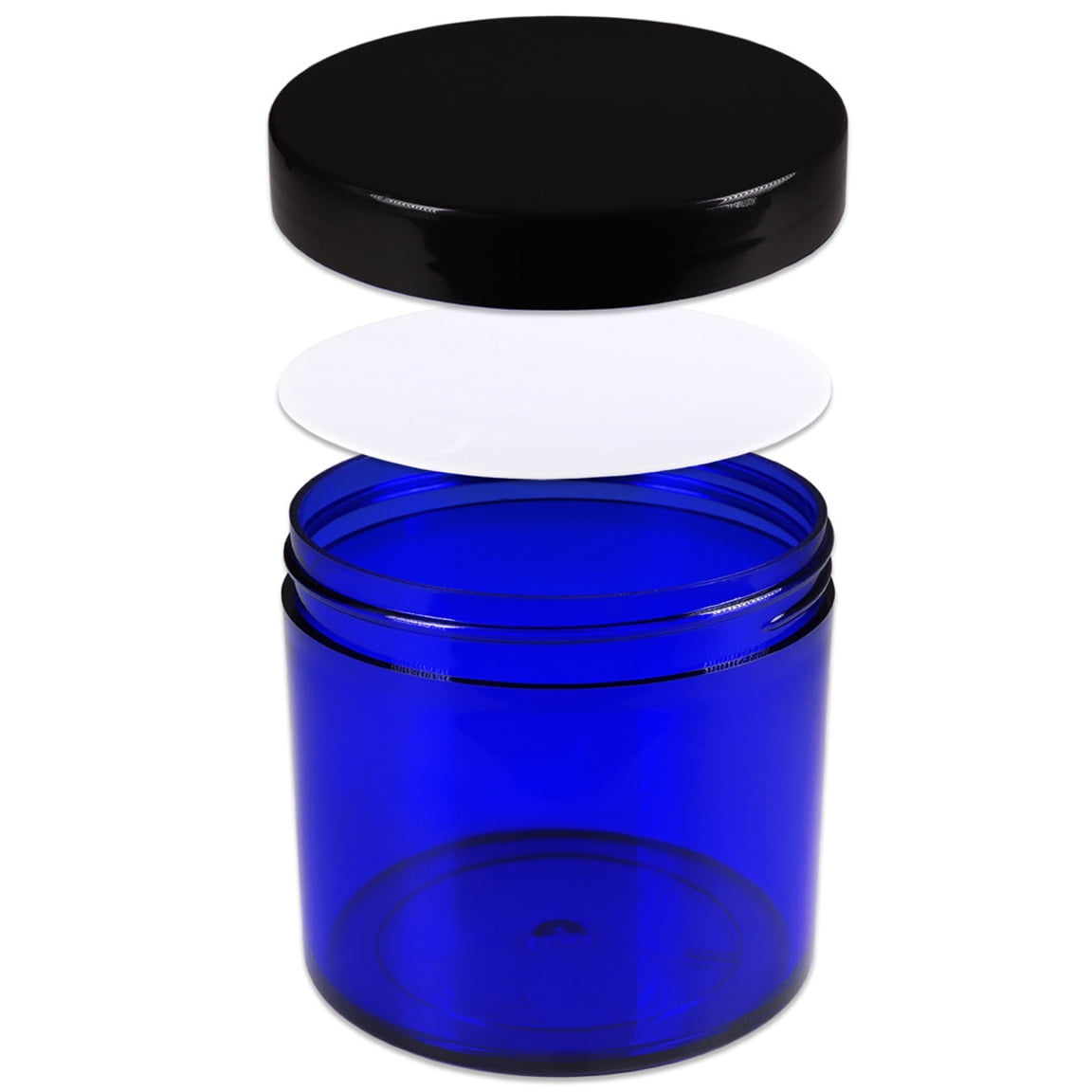 10oz/300g/300ml High Quality Acrylic Leak Proof Cobalt Blue Container Jars with Black Lids 36pcs