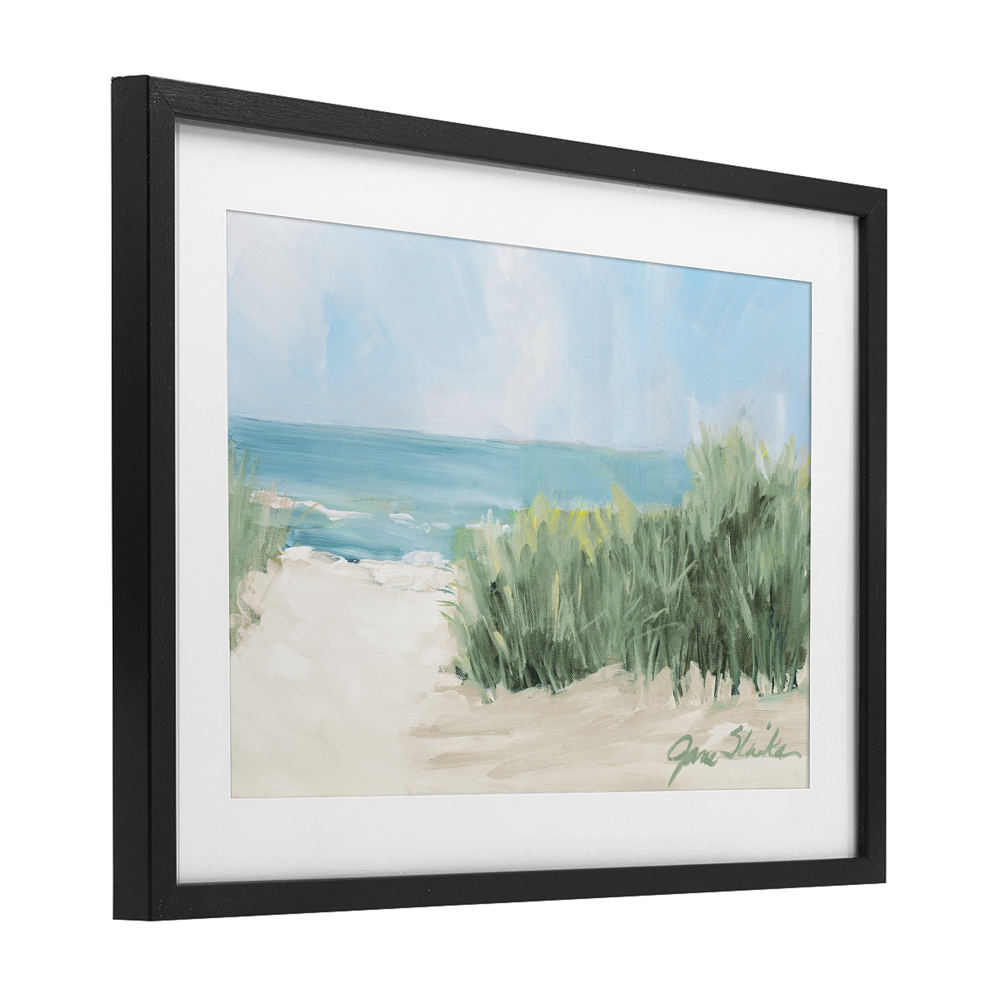Stupell Industries Soothing Beach Day Black Framed Print Under Glass, design by Jane Slivka