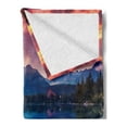 thumbnail image 2 of Landscape Soft Flannel Fleece Throw Blanket, Peaceful Mountain Lake Majestic Sky and Mountains South Asia Romantic View, Cozy Plush for Indoor and Outdoor Use, 50" x 70", Multicolor, by Ambesonne, 2 of 5