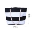 thumbnail image 3 of 100Fens Tropical Summer Striped Beach Bag For Women Tote Bags Reusable Grocery Shoulder Bag With Zipper Pocket, 3 of 6