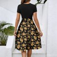 thumbnail image 5 of ZHOGXU Women's Dresses Summer Short Sleeve Round Neck Floral Printed Lightweight Comfortable Stylish Dress For Casual Daily Wear,Black,M, 5 of 6