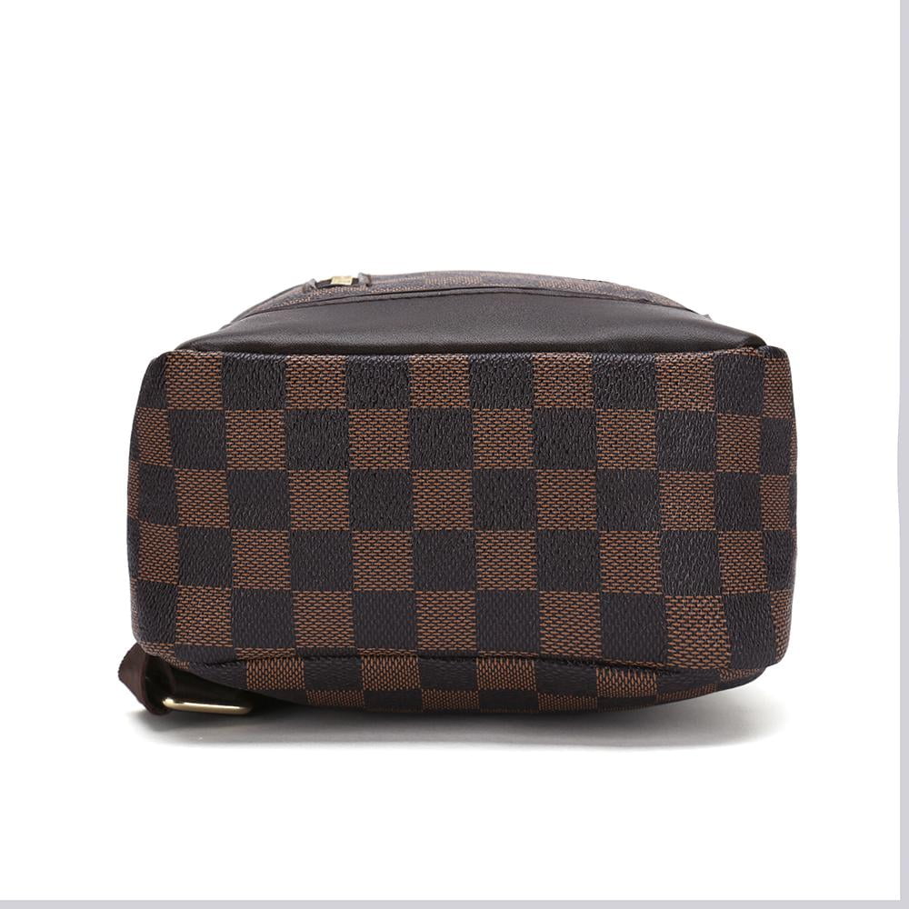 MK Gdledy Checkered Cross Body Bag - Womens Purse Checkered Evening Bag  Ladies Shoulder Bags - PU Vegan Leather (Brown Checkered) 