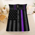 thumbnail image 5 of Manfei Usa Flag Bed Sheets,Black Gray Purple Full Size Sheets,4-Piece,1 Flat Sheet, 1 Fitted Sheet and 2 Pillowcases, 5 of 6