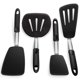 thumbnail image 4 of Toystoory Juego de 4 unidades de espátulas planas ranuradas con mango de colador de silicona para barbacoa, tortitas, carne, afinadores de Utensilios de cocina, 4 of 5