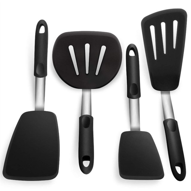 Naiovety 4 unids/set colador de silicona ranurado espátulas para freír barbacoa microondas panqueque carne filete sintonizadores utensilios de cocina Utensilios de cocina Naiovety HA062829-01B