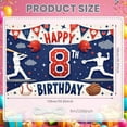thumbnail image 2 of Baseball Theme Baseball Birthday Banner Red Blue Color 8th Birthday Display 8th Number Design Sports Helmet Print  Backdrop for Kids Birthday Party Baseball Themed Celebration 8th Birthday Event, 2 of 8