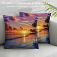 thumbnail image 3 of Orinice Palm Trees Sunset Graphic Decorative Throw Pillow Cover for Home Couch Bed Sofa 12x12in, 3 of 5