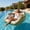 Green, variant on U Shaped Inflatable Pool Float PVC Water Lounge Chair With Mesh Seat Foldable Float For Pool Beach And Water Party Use