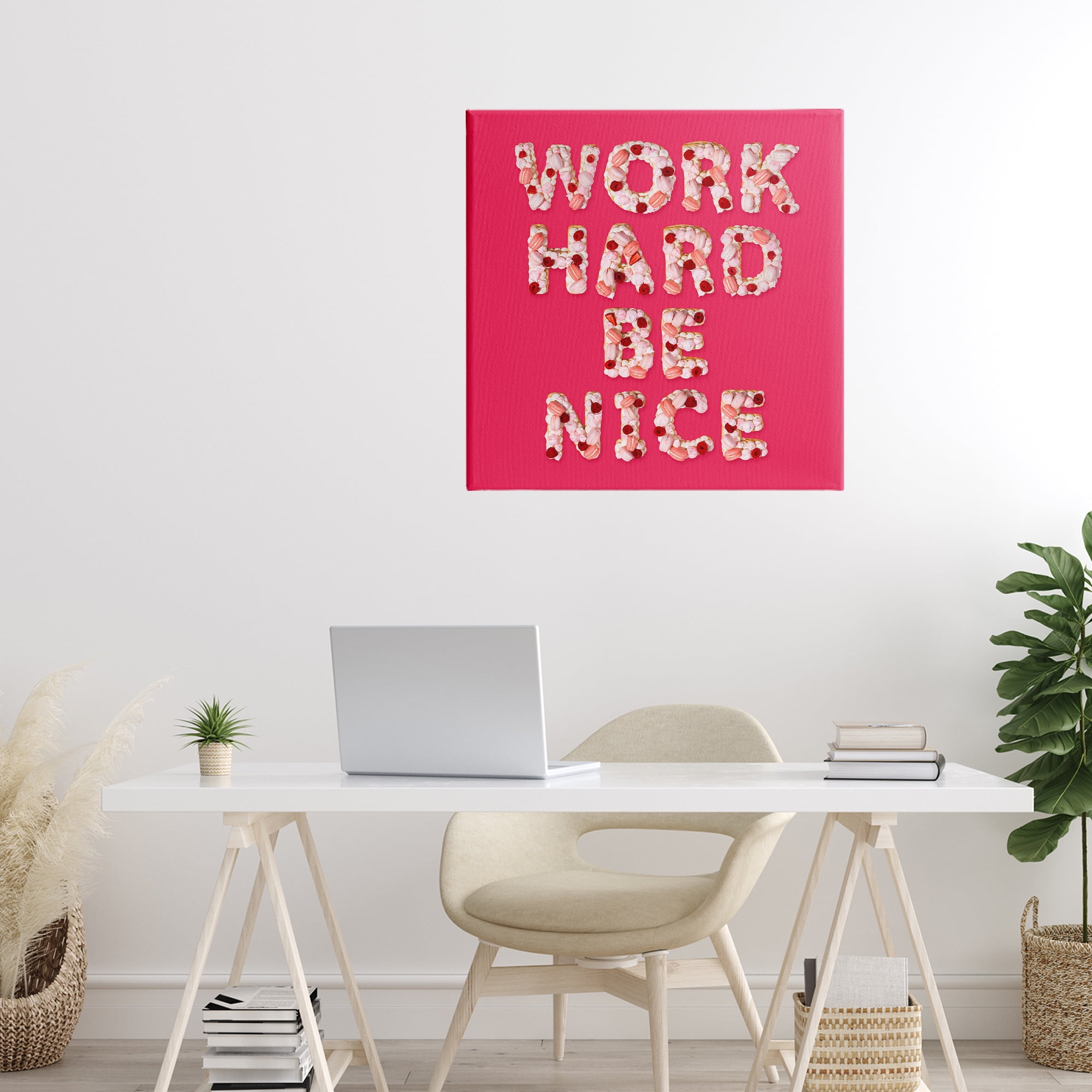 Work Hard Be Nice Canvas Wall Art, design by LISH Creative
