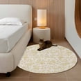 thumbnail image 3 of Farmhouse Yellow Large Area Rugs for Bedroom Living Room, Soft Non Slip Carpet Bedside Rug, Vintage Flower Leaf Botanical Plant Round Floor Cover Kitchen Accent Rug 3' for Dining Room/Office, 3 of 9