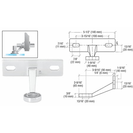 - CRL Polished Stainless Regular Duty Single Arm Fin Mount Frame Spider