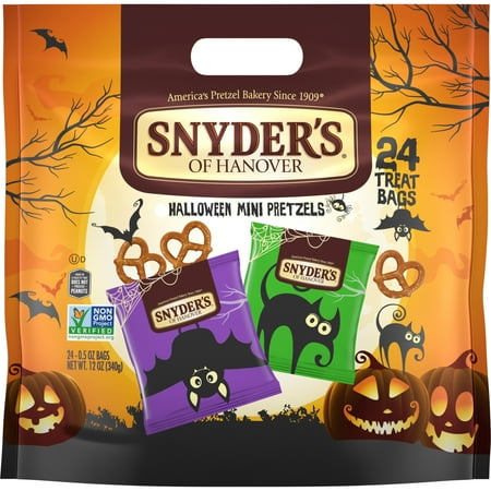 Snyder's of Hanover Mini Pretzels, Halloween Trick-or-Treat Snack Sack, 24 Ct