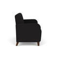 thumbnail image 2 of Siena Lounge Lobby Reception Waiting Loveseat and / Walnut Wood Legs / Black, 2 of 5