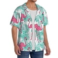 thumbnail image 2 of Goofa Flamingo Printed Men's Casual Short-sleeved Shirt,Lightweight Breathable Button-down,Summer Casual men's top,Versatile Fashion shirt-Small, 2 of 7
