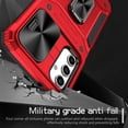 thumbnail image 3 of SaniMore for Samsung Galaxy A13 5G Stand Case, Slide Camera Cover 360 Degree Rotating Kickstand Magnetic Car Mount Hybird Tri-layer Rugged Shell Military-grade Shockproof Anti-drop Cover, Red, 3 of 10