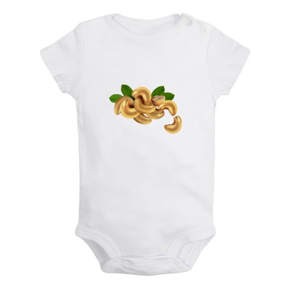 Baby Unisex Nut Cashew Design Rompers Newborn Baby Bodysuits Infant Jumpsuits Kids Cotton Graphic One-Piece Outfits