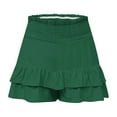 thumbnail image 4 of cfhntfmh Ruffle Shorts for Women Fashion Flowy Summer Beach Shorts Smocked High Waisted Shorts, 4 of 5