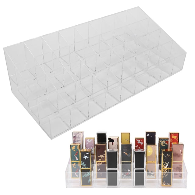 Liquid Lipstick Organizer, Lipstick Organizer Different Height Slots 36 Square Compartments For Perfume For Lip Glaze For Lipstick
