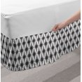 thumbnail image 2 of Abstract Bed Skirt, Geometric Illusion Pattern with Modern Symmetric Monochrome Motif, Elastic Bedskirt Dust Ruffle Wrap Around for Bedding Decor, 4 Sizes, Charcoal Grey and White, by Ambesonne, 2 of 2